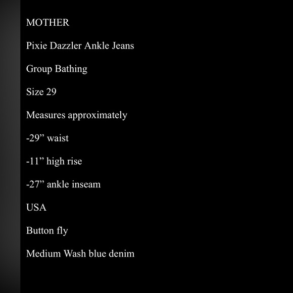 MOTHER The Pixie Dazzler Ankle Group Bathing Jeans - 29 - Picture 8 of 8